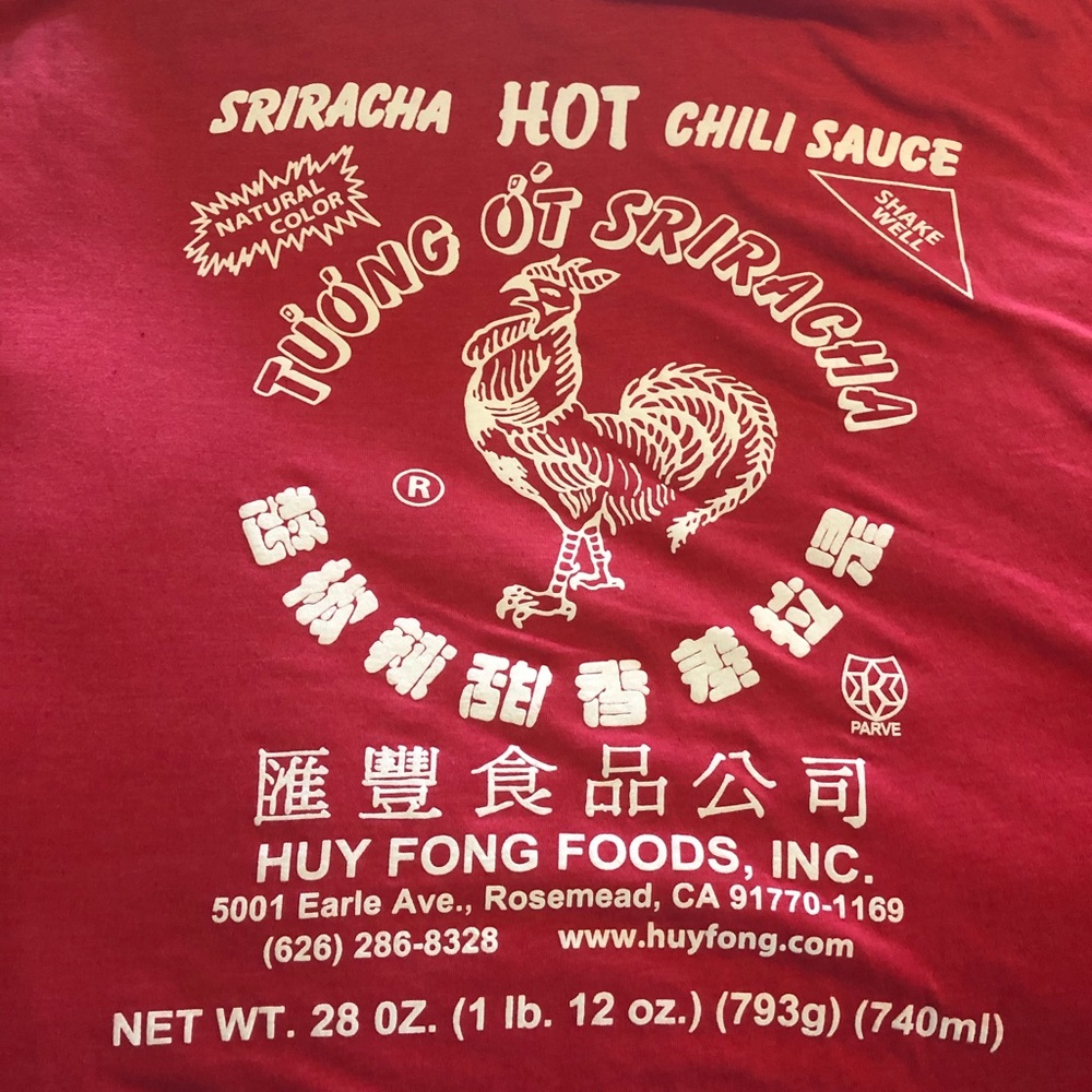 Red Sriracha t-shirt